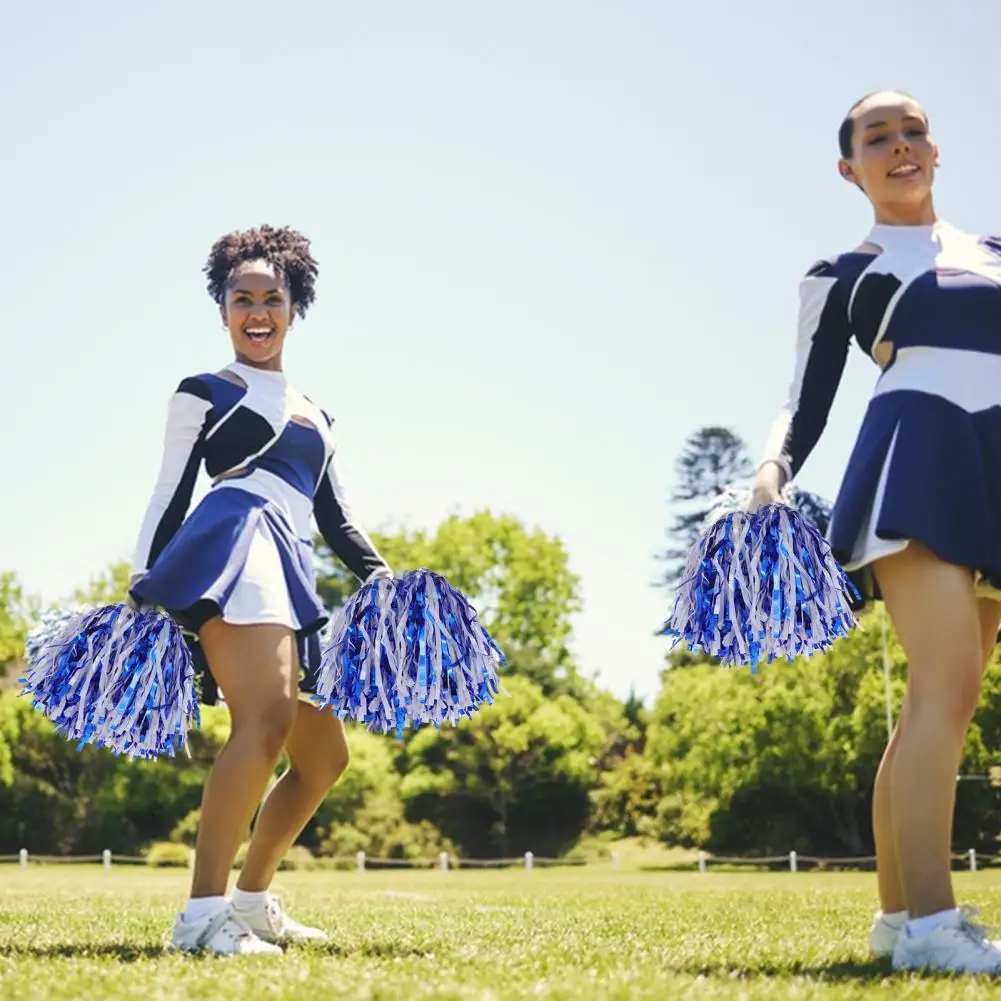 Cheerleading Pom Poms 2Pcs Metallic Foil for Sports