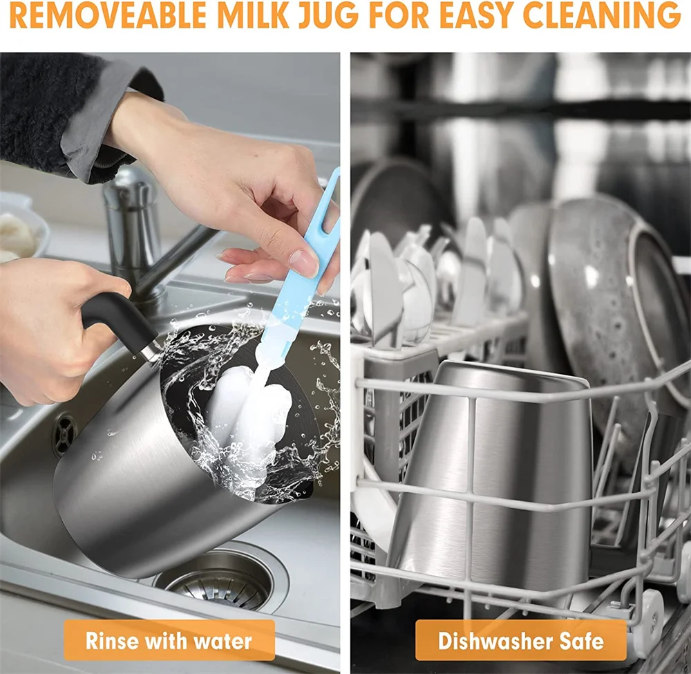 4 in 1 Multi-function Milk Frother Electric Hot and Cold for Making Latte Cappuccino Coffee Chocolate Kitchen Appliances DEVISIB 6