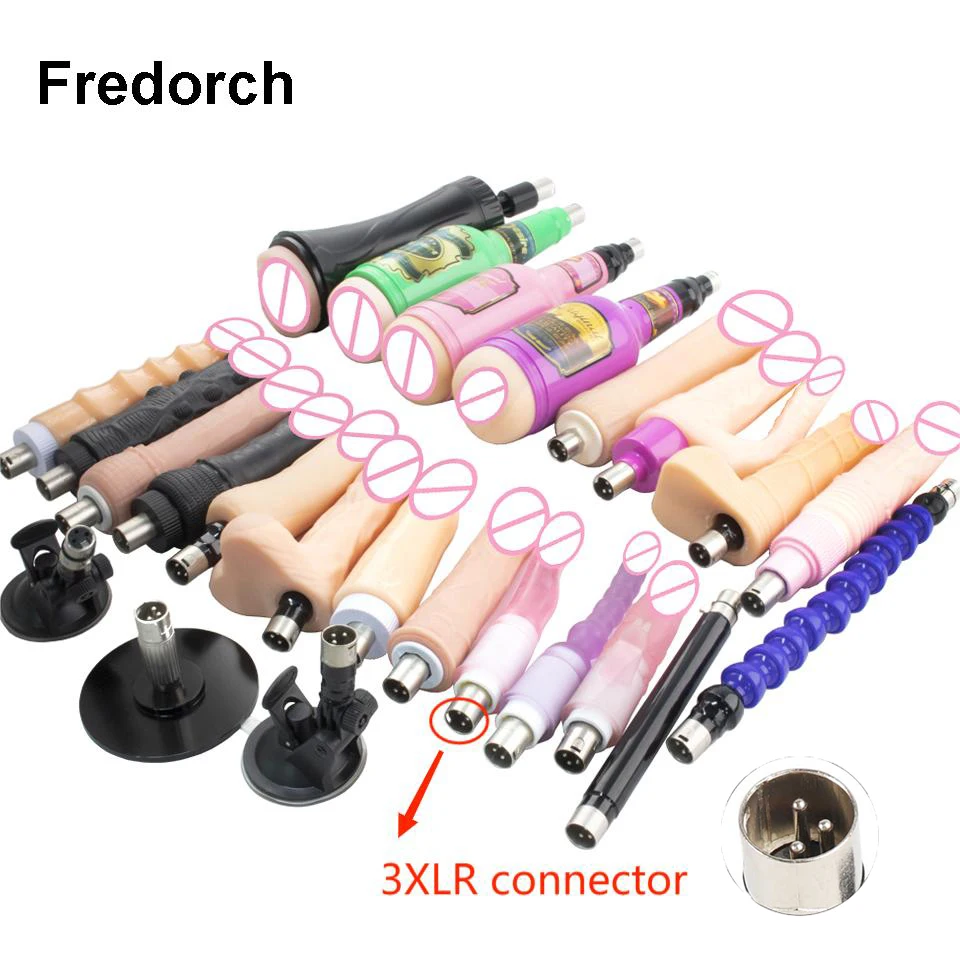 Fredorch Sex Machine 3XLR Attachment Dildo Sucker Sex Love Machine Traditional Penis Accessories For Woman and Man