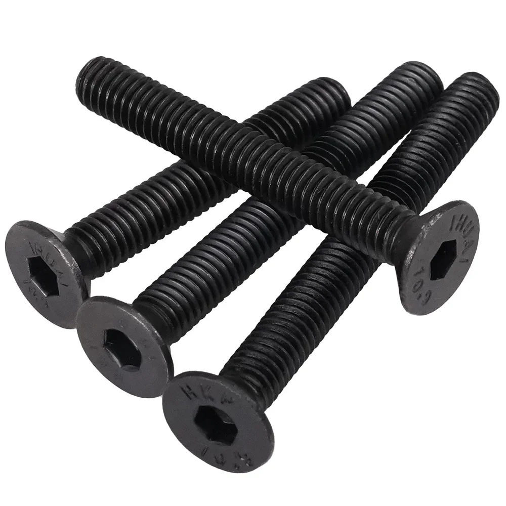 DIN7991 Allen Flat Head Hex Bolt Nut Set Kit M2 M3 M4 M5 M6 Black Grade 10.9 Steel Hex Hexagon Socket Countersunk Head Screw