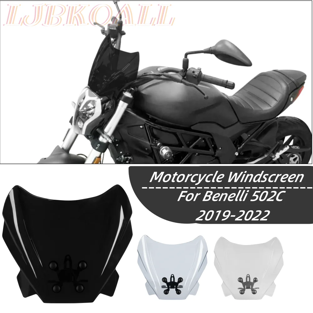 Motorcycle Windshield Windscreen For Benelli 502C 2019 2020 2021 2022 502 C Protection Wind Deflector Shield Screen With Bracket