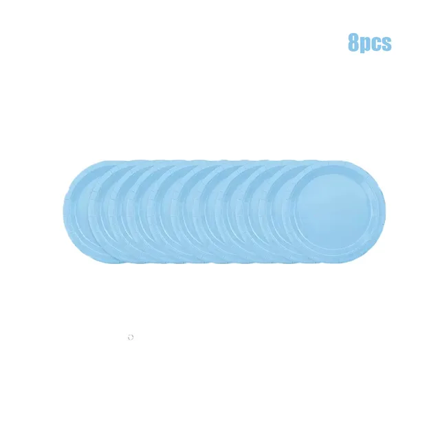 Light Blue Disposable Party Tableware Set for 8 Baby Shower & Birthday 4