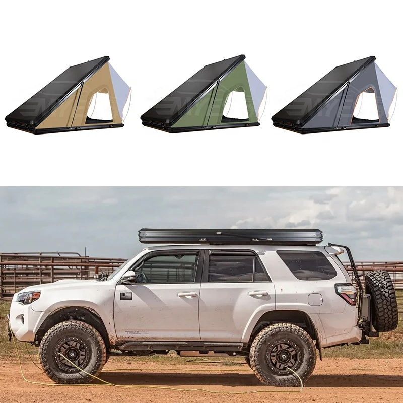 

Custom vehicle 4x4 auto accessories 1-2 person foldable waterproof truck car hardshell triangle roof top tent for SUV MPV