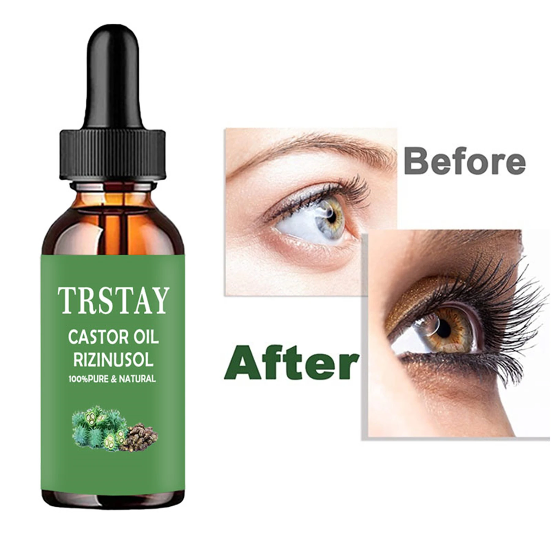 Eyebrow eyelash oil to promote hair regeneration essential oil essence natural Castor hair eyebrow and eyelash care essence