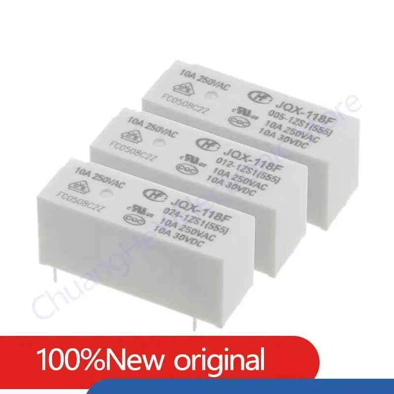 

20PCS Original Power HF Relay JQX-118F-005-1ZS1 JQX-118F-012-1ZS1 JQX-118F-024-1ZS1 HF118F 012 1ZS1 5VDC 12VDC 24VDC 5PIN 10A