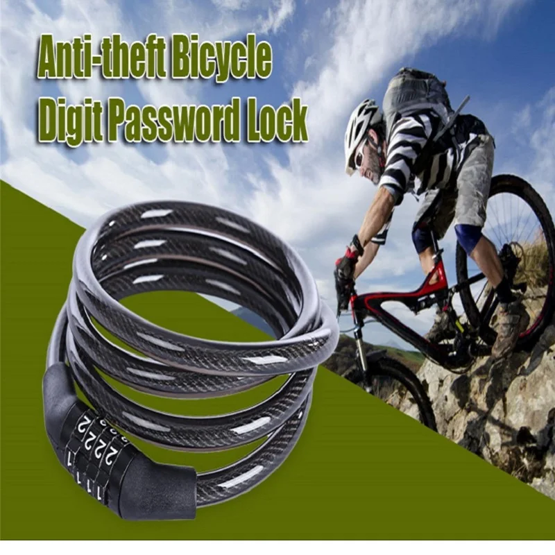 Anti-Theft Bike Lock Digit Code Combination Stainless Steel