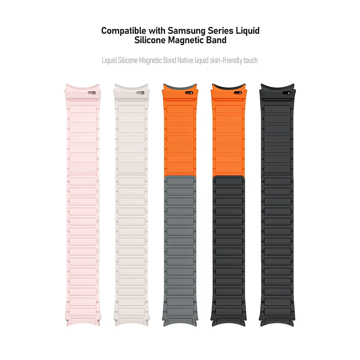 Sleek Silicone Magnetic Band with No Gaps - 20mm