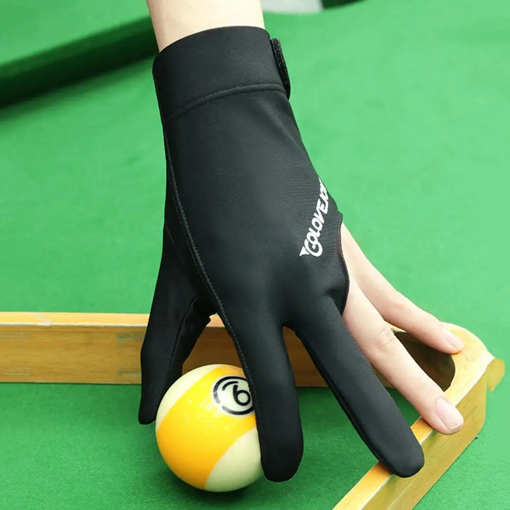thumbnail image 2 of 3-Finger Billiard Glove - Lycra Snooker Pool Cue Glove For Smooth Strokes (Green, Large) 2 of 13