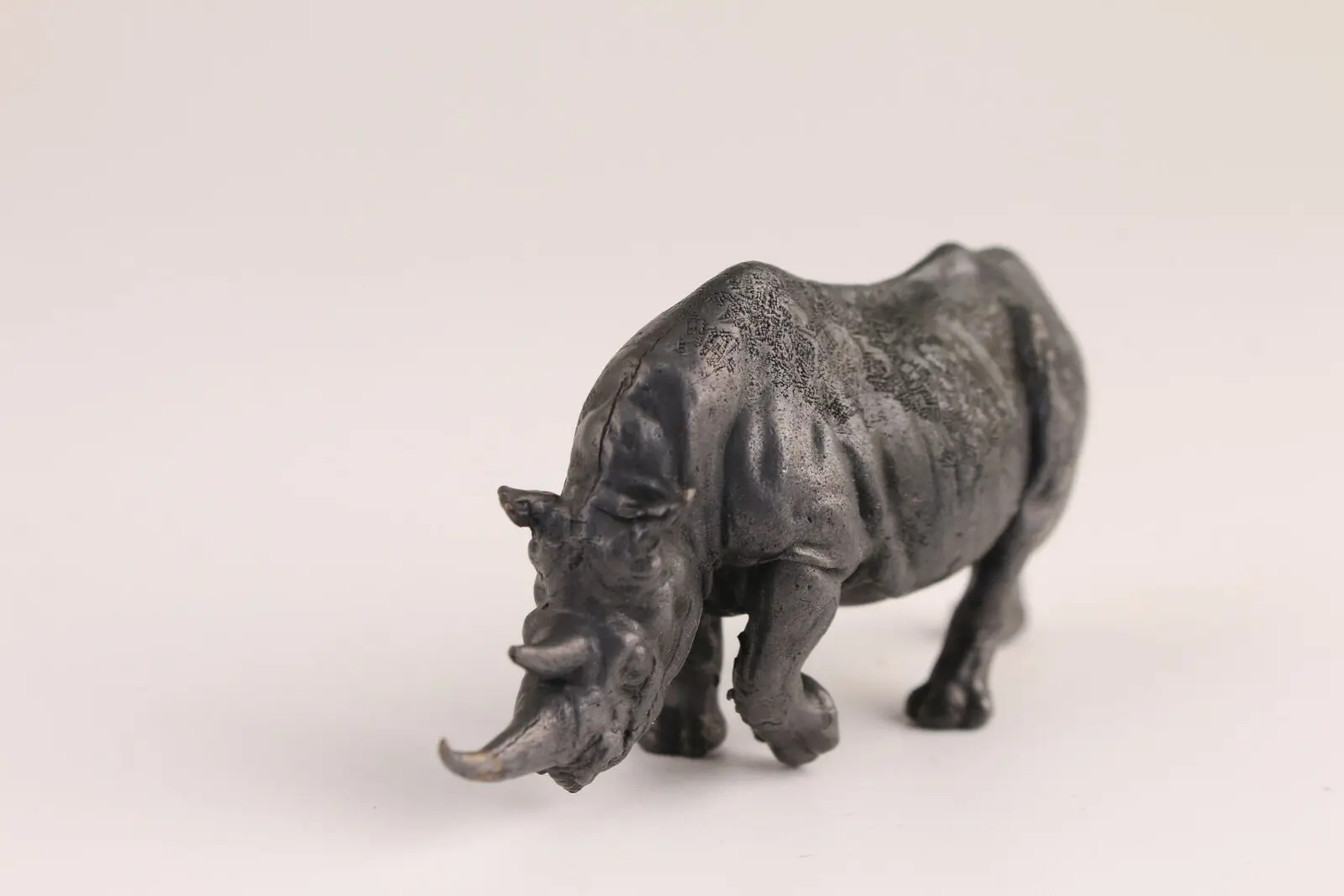 Rare Chinese copper rhino Figure statue collect bronze good stand table decor 6
