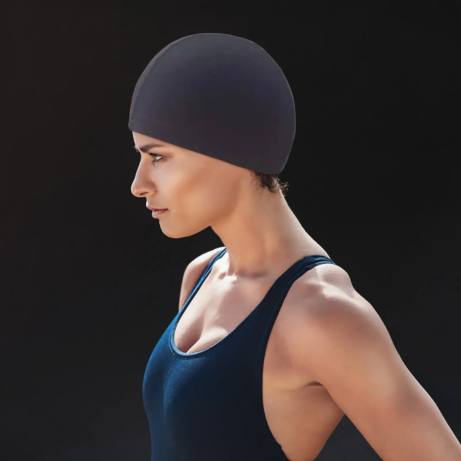 Swimming Cap Elastic Nylon Ear Guards Long Hair Pool Cap Slim Swimming Cap Swimming Accessories 5