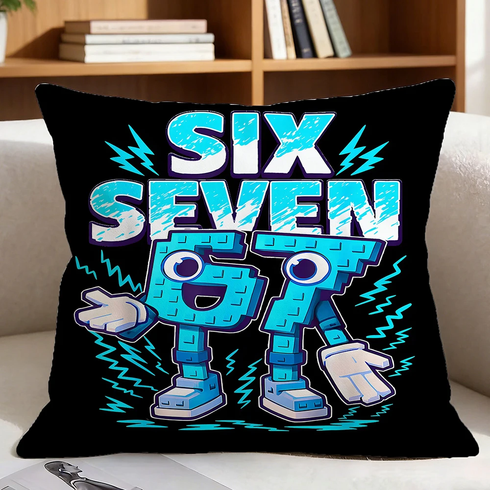 1 piece of trendy and cool number 67 robot pillowcase (pillow insert not included), street style creative print cushion, suitabl 4