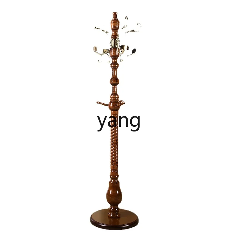 

Yjq High-End Solid Wood Clothes Rack Living Room Coat Hat Rack Floor Bedroom Art Clothes Hanger Stable