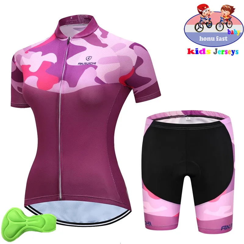 2023 Baby Girl New Kids Short Sleeve Cycling Jersey Set Breathable Children Bike Clothing GRILS Quick Dry Summer Bike Uniform 3