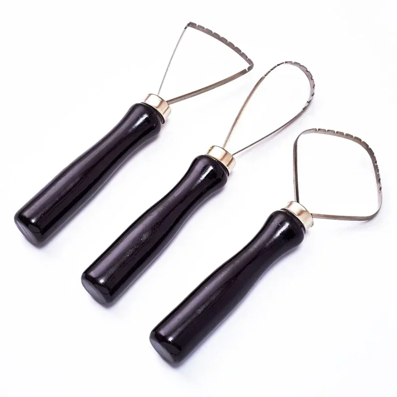 Description Picture 2 of item3Pcs Pottery Clay Sculpture Big Loop Tool Clay Scraper Sculping Modelling Tool Wood Handle Ceramics Trimming Carving Tools