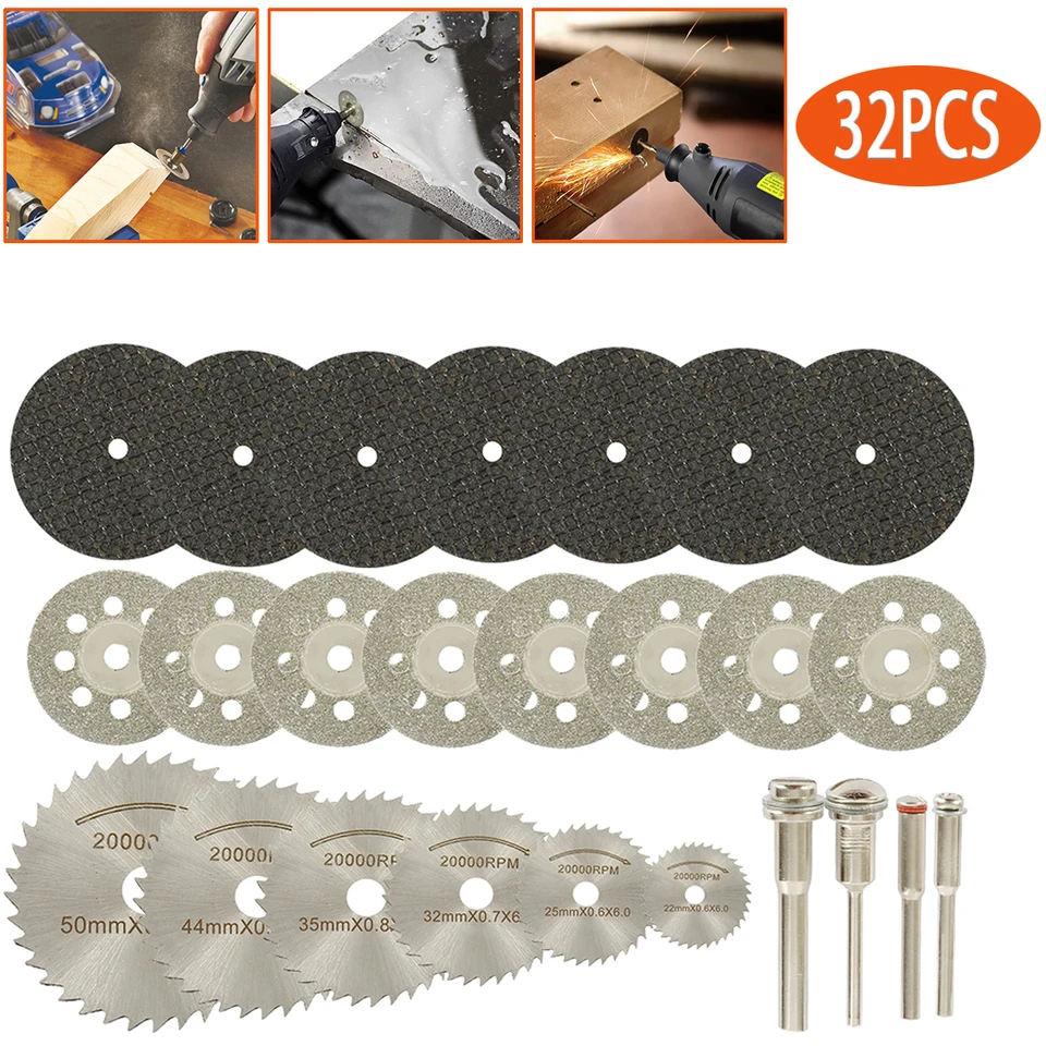 Kit 9 Dischi Taglio Per Dremel - Lame HSS E Diamantate Per Legno, Metallo E Plastica - Foto 5