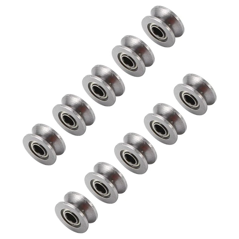 

100Pcs U Groove Bearing U624ZZ Carbon Steel Durable V Groove Ball Bearing Pulley For Rail Track Linear Motion Systems