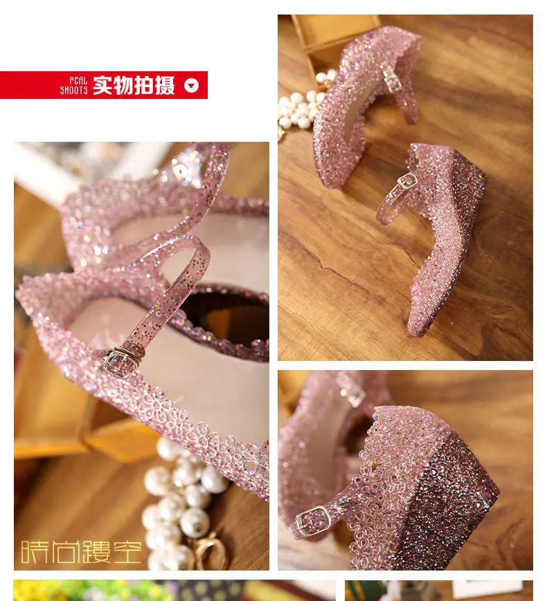 Women's Style Wedges Sandals Women Transparent Shoes Breathable Summer Sandals Women's Jelly Shoes Casual Sandals Female Shoes