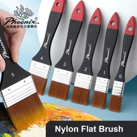 PHOENIX Flat Art Paint Brushes 1/3/5/8 Pcs Nylon Painting Brushes for Gesso, Acrylic, Watercolor, Wood, Wall, Furniture-Brush 1