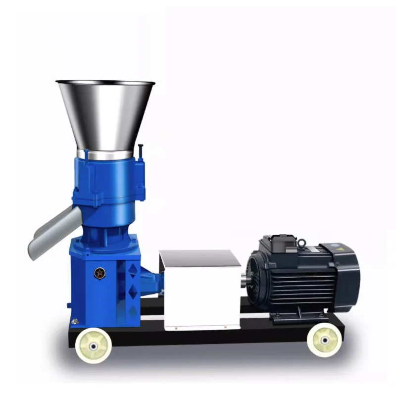220V/ 380V Pellet Press Animal Feed Pellet Mill Biomass Machine 4kw 150kg/h-200kg/h
