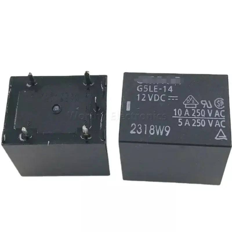 

Free Shipping 10PCS/LOT 12VDC 10A 5PIN G5LE Relay G5LE-14-12VDC