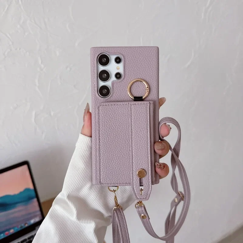 Versatile Ring Crossbody Wrist Strap Phone Case Cover