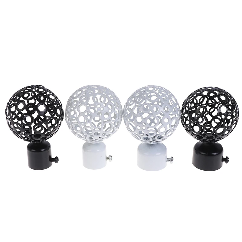 2Pcs 22mm 28mm Dia Drapery Curtain Rods Iron Ends Caps Finials Accessories