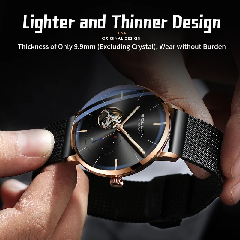 SOLLEN's new men's mechanical watch is multifunctional, fashionable, luxurious, fashionable, and simple. It is a men's watch