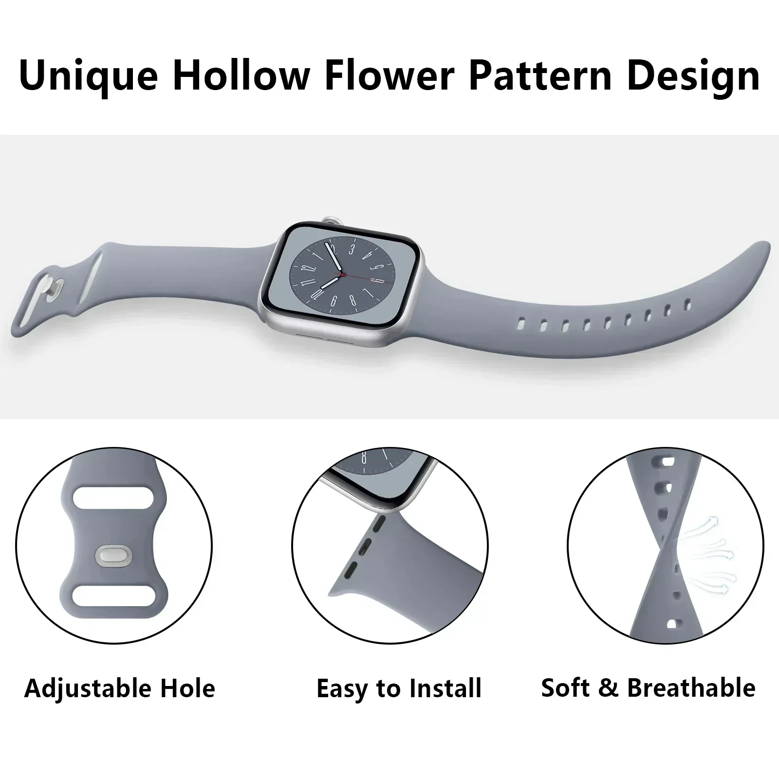 Versatile Protective Silicone Strap and PC Case for Apple Watch - Enhanced Durability and Style