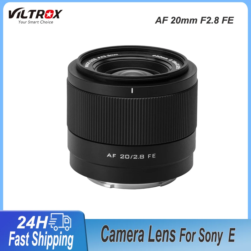 Viltrox 20Mm F2.8 Sony E Obiettivo Della Fotocamera Full Frame Grandangolare Messa A Fuoco Automatica Obiettivo Della Fotocamera Dslr Slr Per Sony Zv-