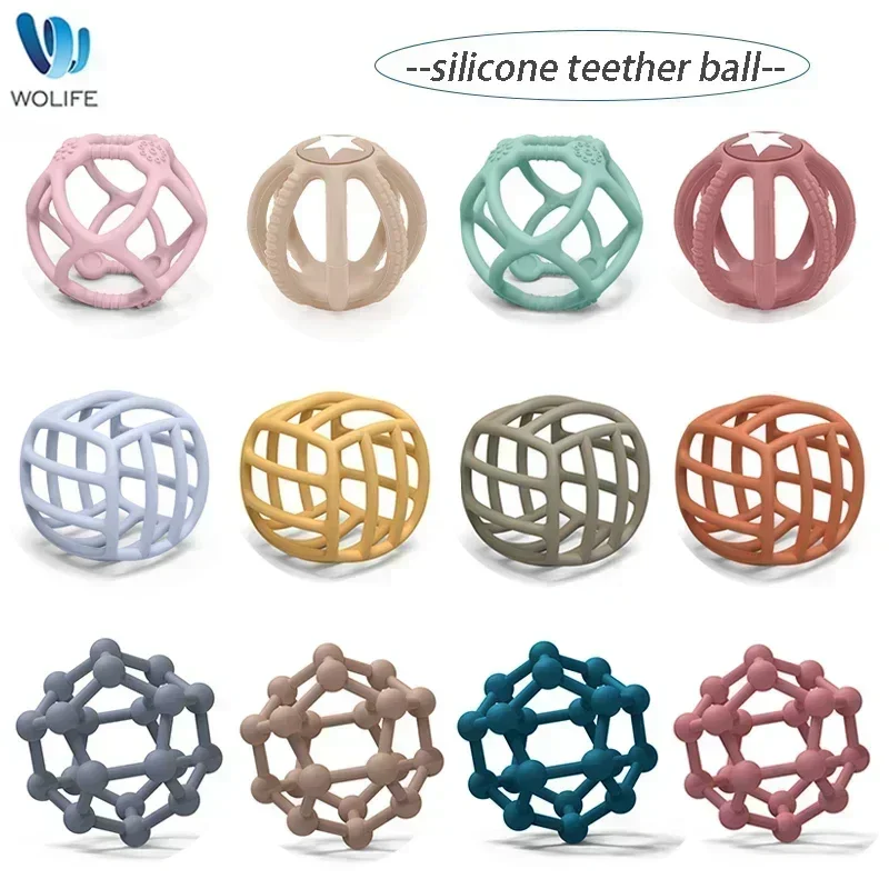Teething Toys 1PC Baby Silicone Teether Infants Molar Colorful Chewing Teether Ball Easy To Clean Gift BAP Free