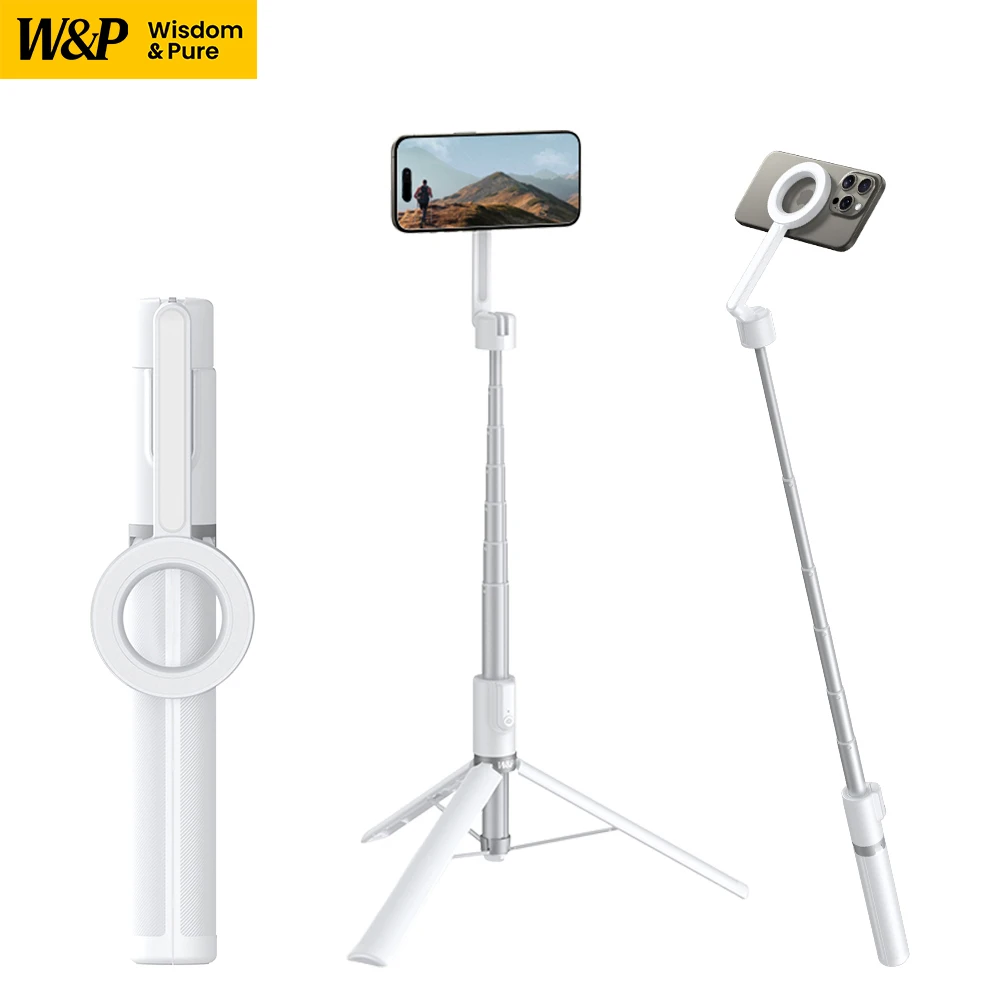 Selfie Stick Tripod 54-Inch Portable Travel Stand MagSafe 360&deg; Rotation Anti-Shake For iPhone Samsung Huawei