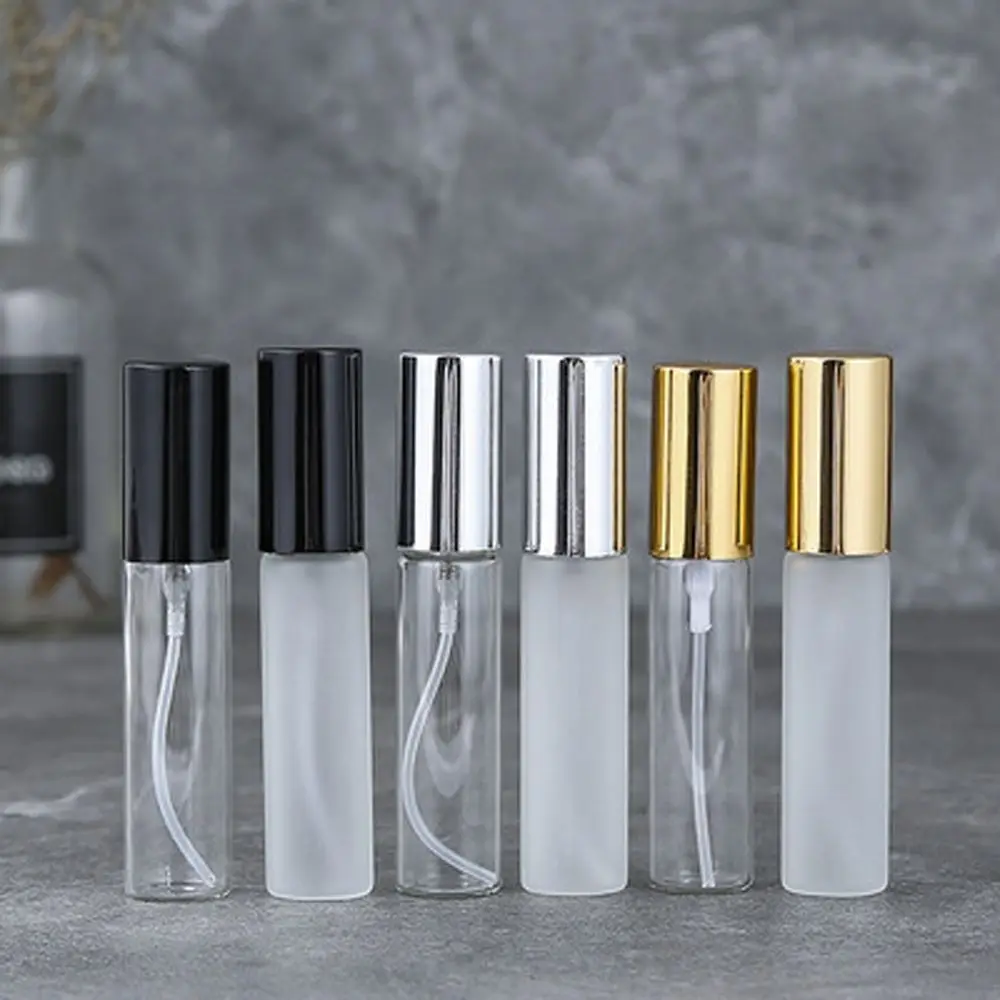 Liquid Transparent Gold Silver Cap Moisturizer Spray Bottle Perfume Atomizer Refillable Glass Bottle Cosmetic Container
