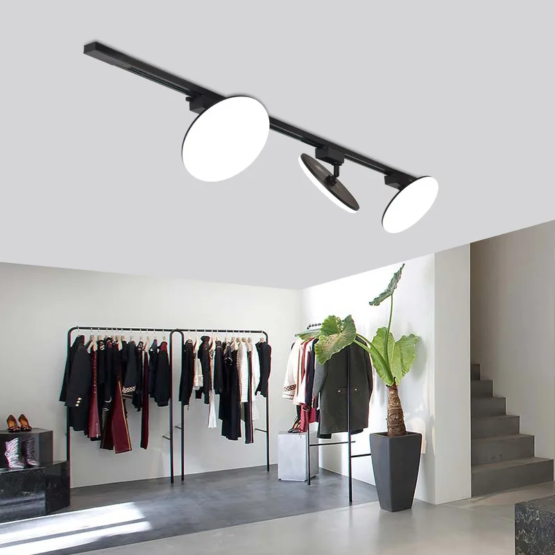 24W 36W 50W Led Track Fill Light Ultra-Thin Round Rotatable Ceiling Rail Track Lighting Floodlight for Clothing Store Cafe Lamps 4