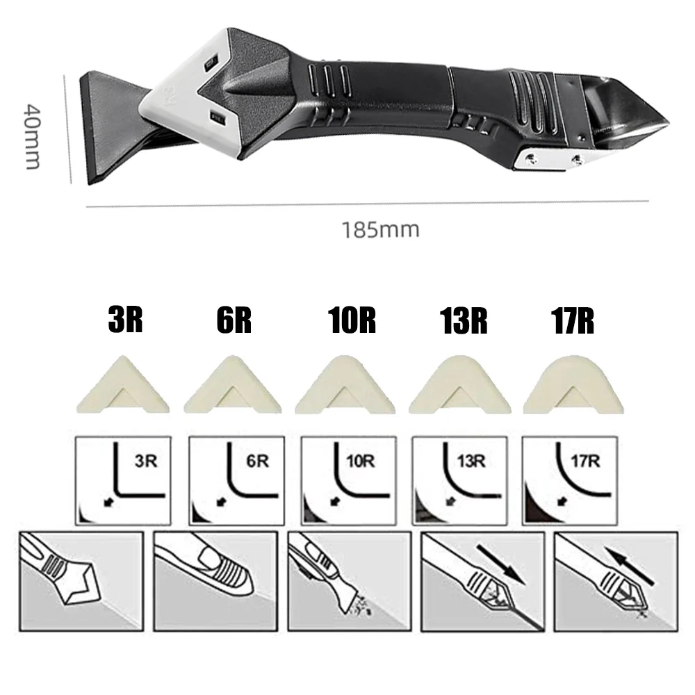 5in1 Silicone Scraper Sealant Smooth Remover Tool Set Caulking Finisher Smooth Grout Kit Decoration Seam Tools Scraper Grout Kit 3
