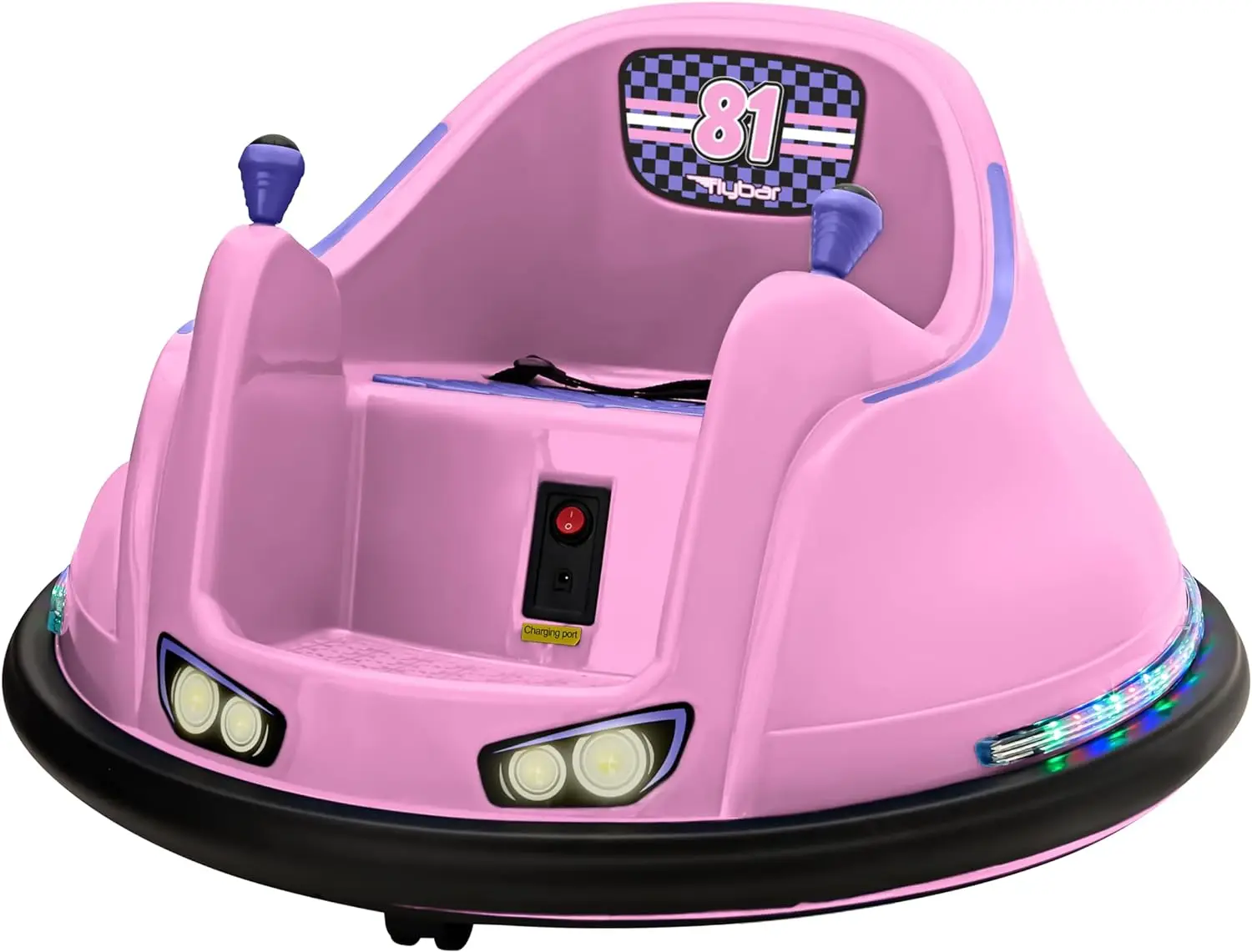 FunPark 6V Bumper Car for Toddlers, Electric Toddler Ride On Toys for Kids, Baby, Ages 1.5-4 Years, LED Lights, 360 Degree Spin