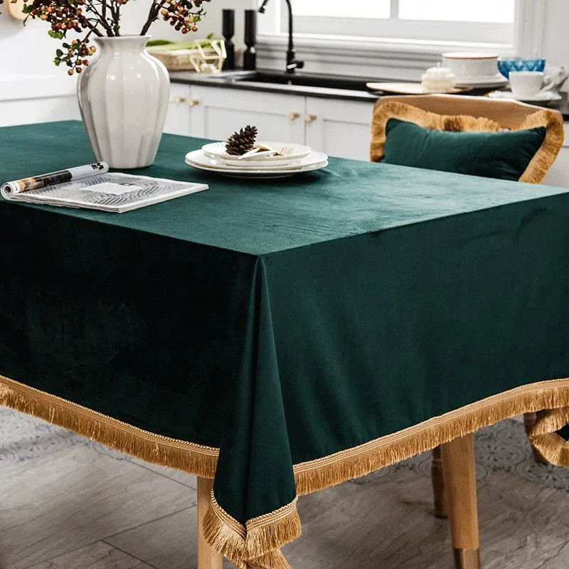 Vintage Print Velvet Table Cover Protector Dining Coffee Tablecloth  Rectangular Tassels Birthday Party Fabric Home Decoration - AliExpress