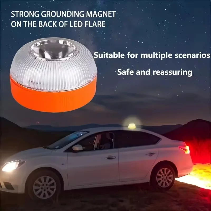 Led Car Emergency Light V16 Flashing Light Magnetic Induction Road Accident Portable Strobe Warning