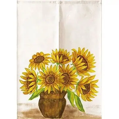 Sunflower Bedroom Shower Partition Door Curtain Office Geomantic Curtain Half Panel Curtain Doorway Hanging Curtain 2
