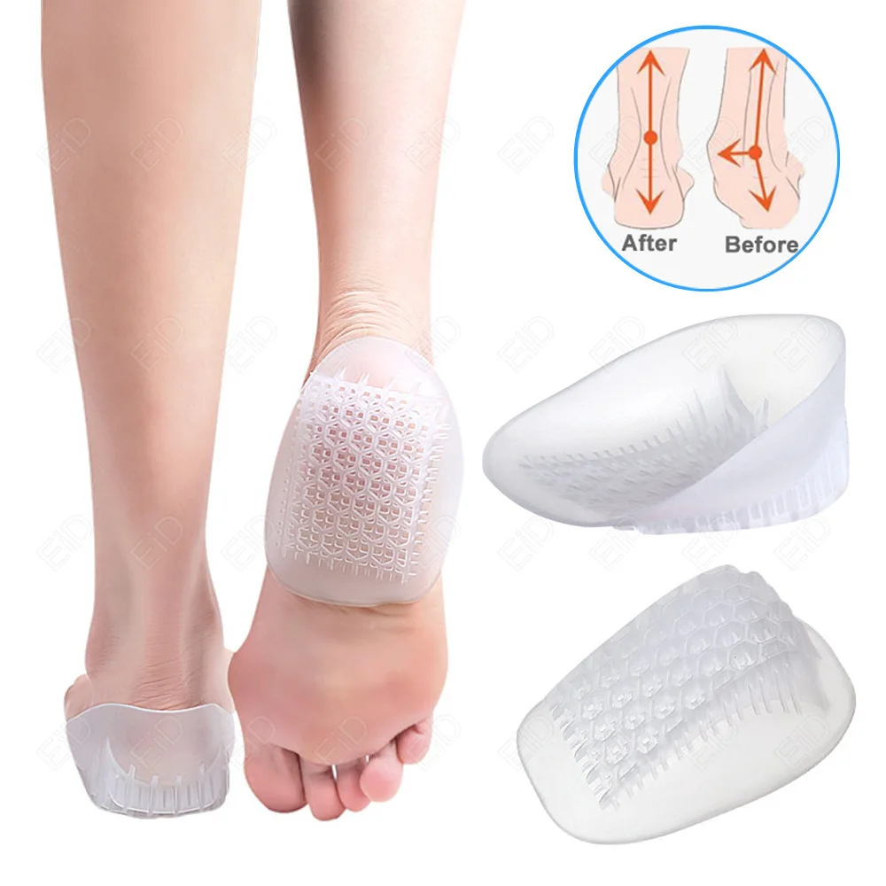 Weiche Silikon-Gel-Einlegesohlen für Fersenspornschmerzen, Fußschmerzen, Kissen lindern, Fußmassagegerät, Pflege, halbe Fersen-Einlegesohle, Höhenerhöhung – Detail 19