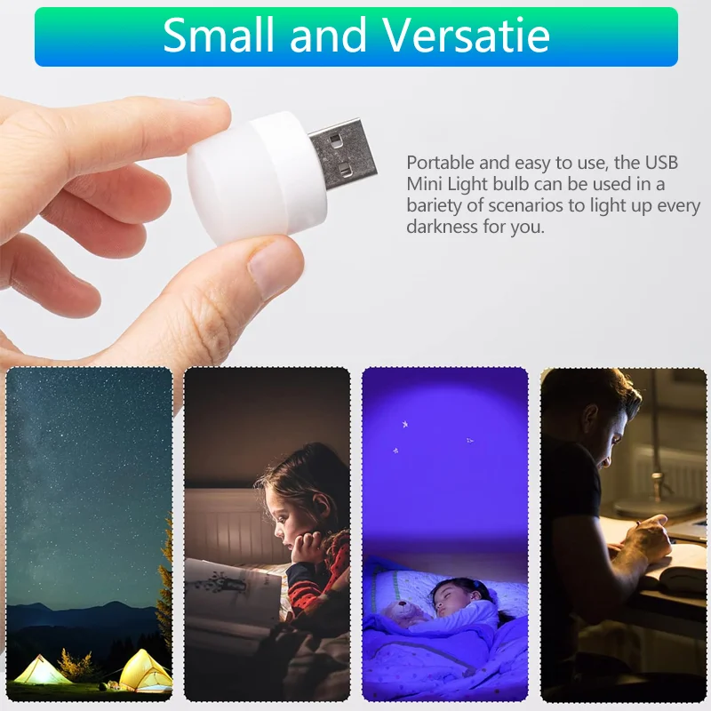 USB Night Light LED Light Energy-Saving Compact LED Bulb Portable Lighting Ambient Lighting Mini USB Warm White Lamp led lamp mini night light