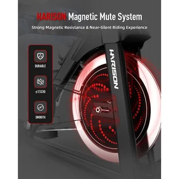 Exercise Bike 400 lbs Capacity, Magnetic Stationary Bikes for Home Gym with Bluetooth & Tablet Holder & Comfortable Seat Cushion 5