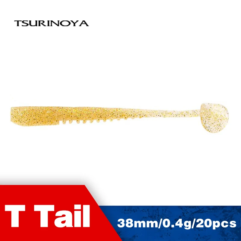 TSURINOYA Weiche Köder Angeln Locken FLEX 38mm 0,4g T Schwanz Wobbler Angeln Weicher Köder Für Ajing Rockfish Bass swimbait Silikon Köder