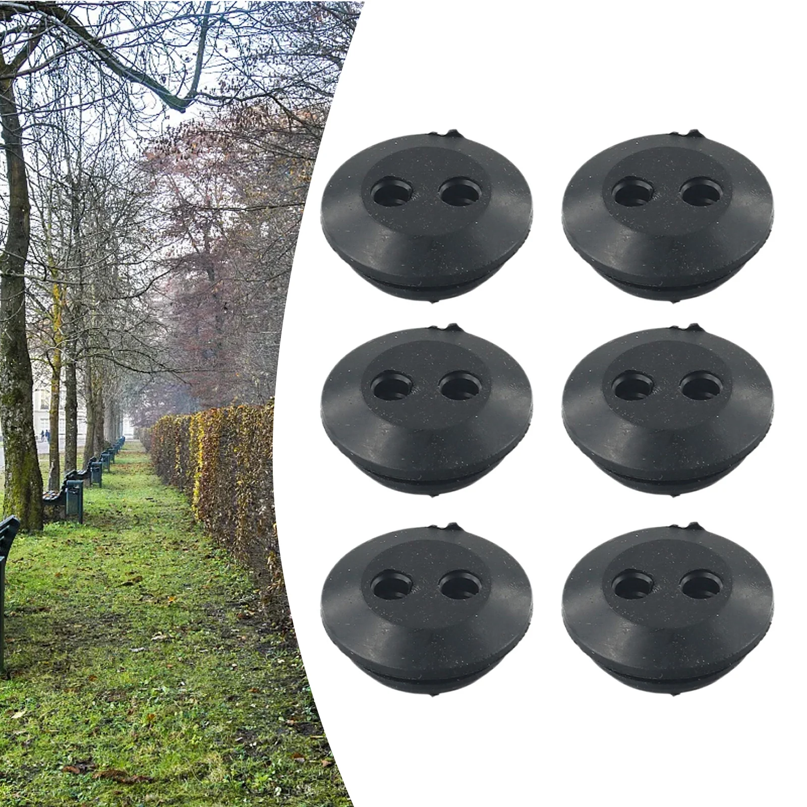 Fuel Tank Rubber Grommet 2 Holes 6Pcs Brush Cutters Outdoor Power Equipment Seal Grommet String Trimmer Parts New Practical
