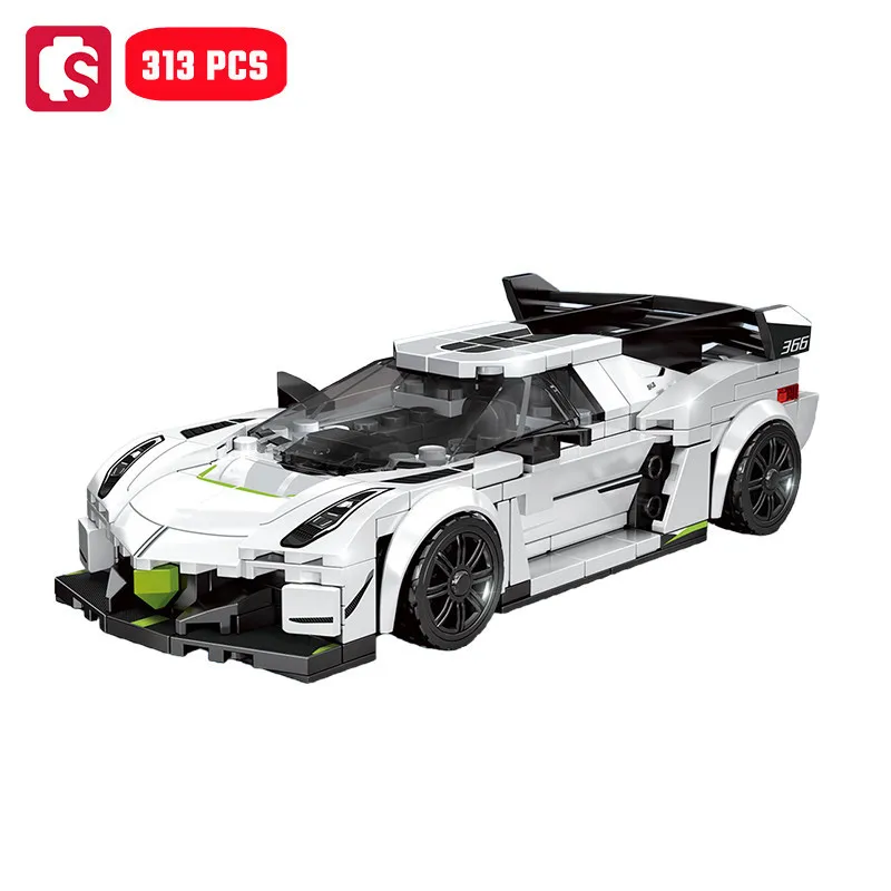 thumbnail image 1 of Bloques de construcción de coches deportivos de velocidad SEMBO, modelos de vehículos de carreras MOC, juego de construcción de coches, juguetes para niños, regalo de vacaciones, 1 of 5