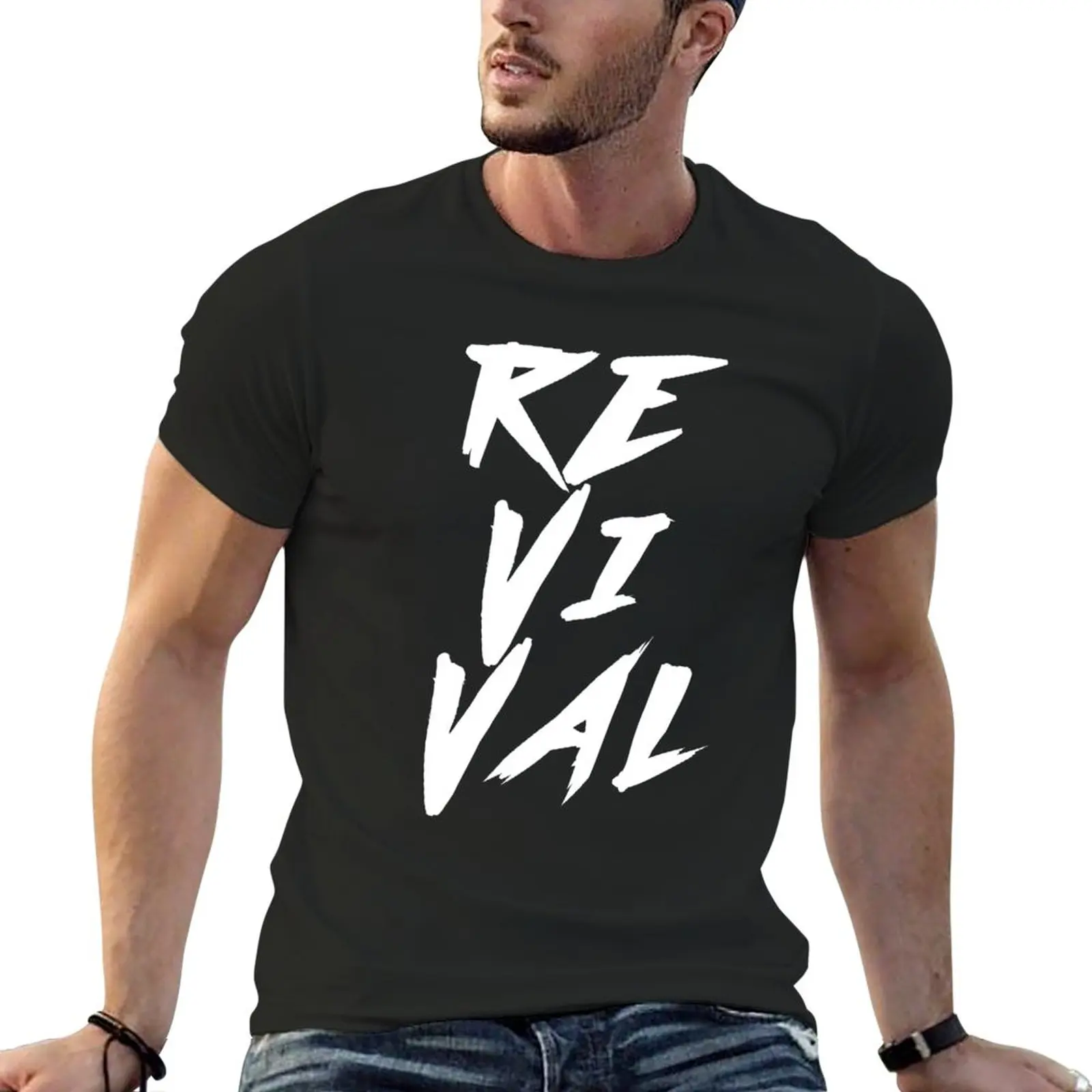

revival black T-Shirt sports fans plus sizes tees men clothings