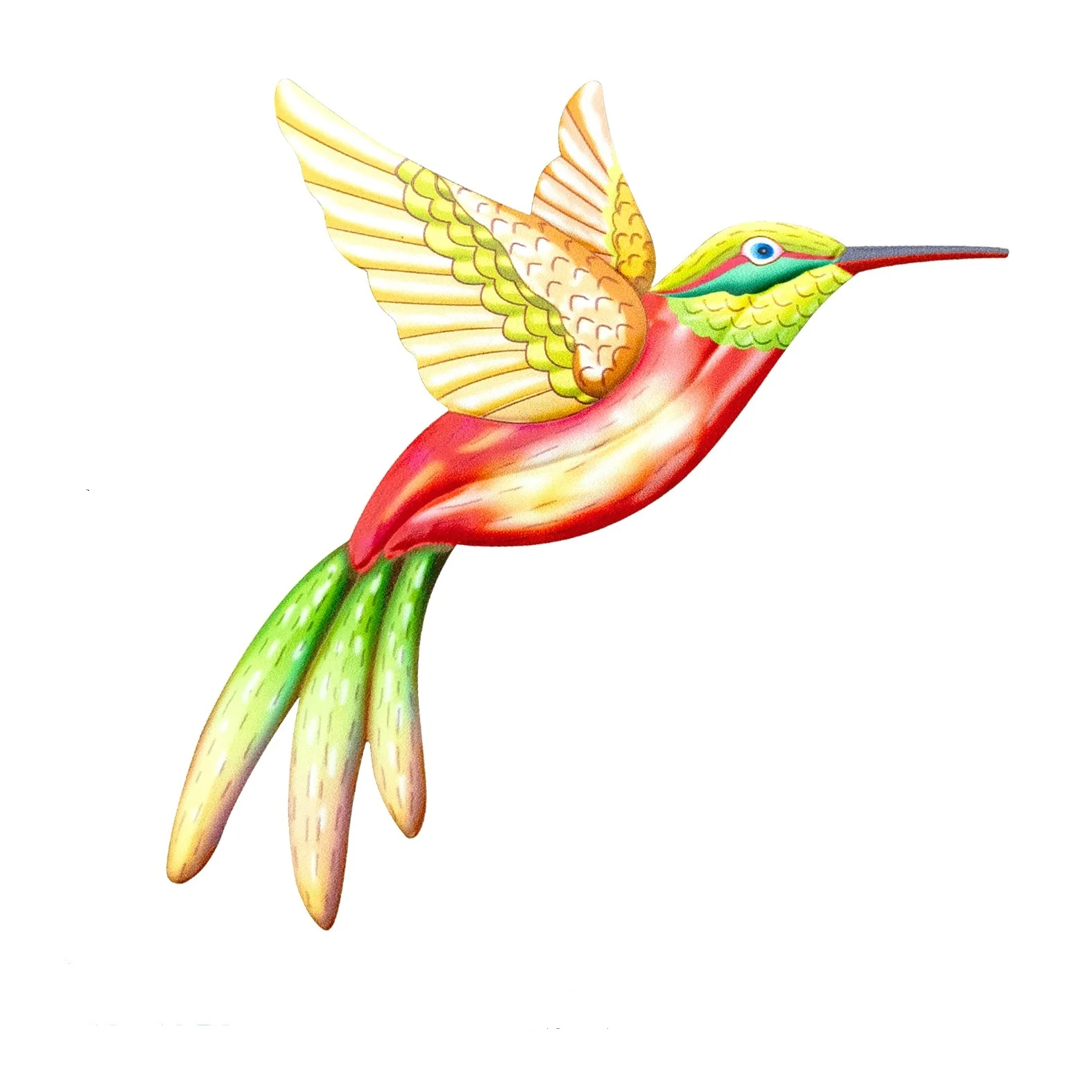 Metal Bird Wall Art Sculpture Big Hummingbird Outdoor Hanging Ornament for Garden/Home Decoration 6