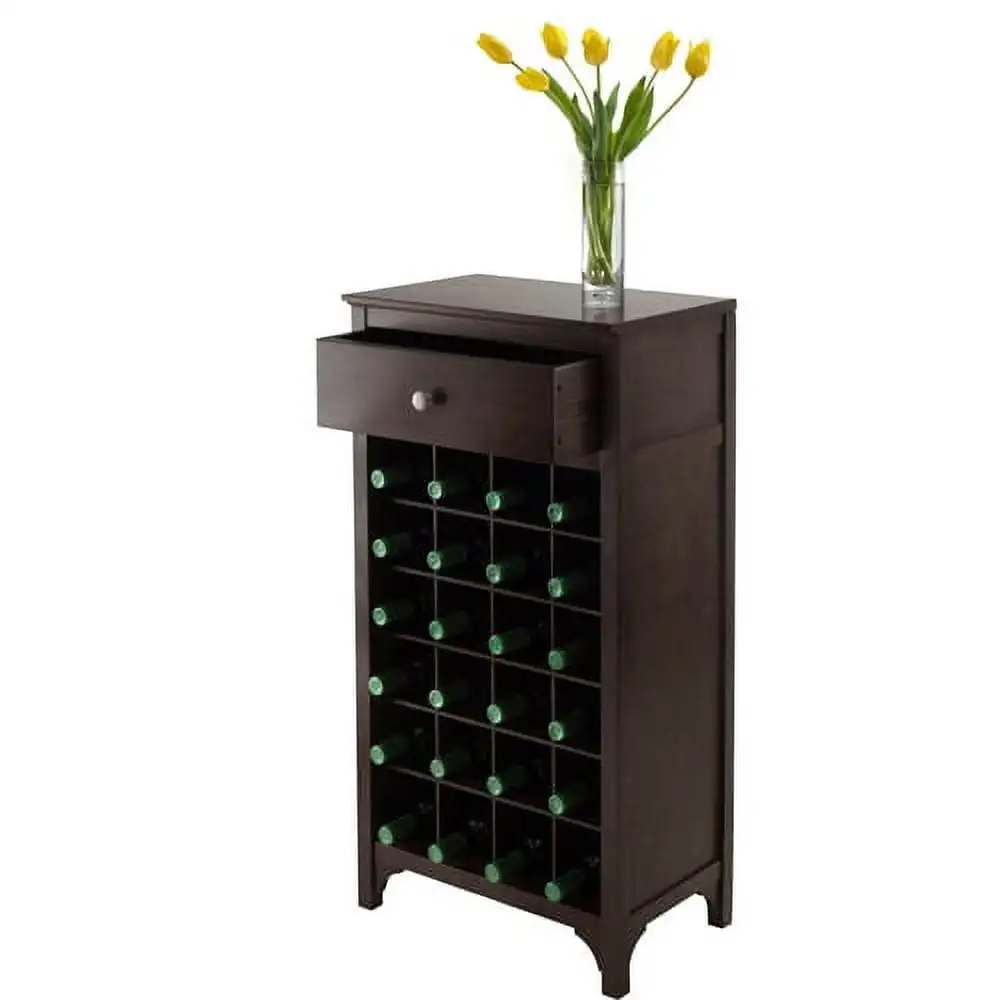 

Wine cabinet, modular 24 bottle grape wine cabinet,espresso decoration,multi compartment wine cabinet in kitchen and living room