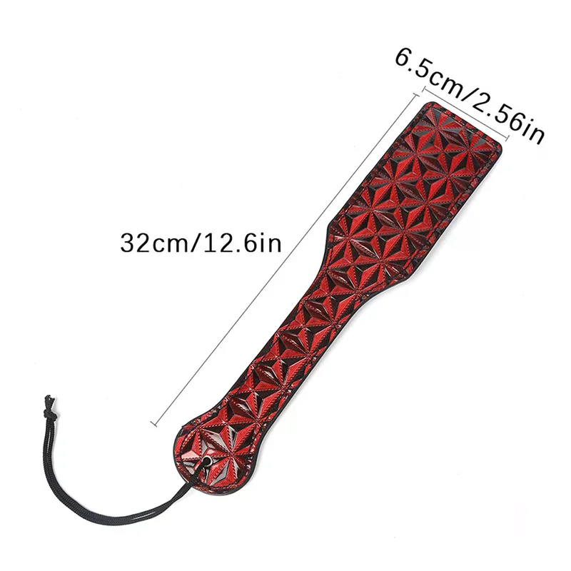 Diamond Pattern Flog Spank Paddle Horse Whip Beat Submissive for Horse Training Crop Leather Spanking Paddle