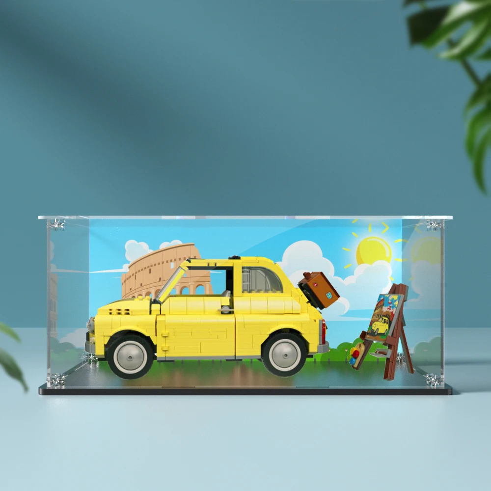 Acrylic display box for lego 10271 display case for  Fiat 500 building block dustproof clear  model car storage box 35x16x15cm 2