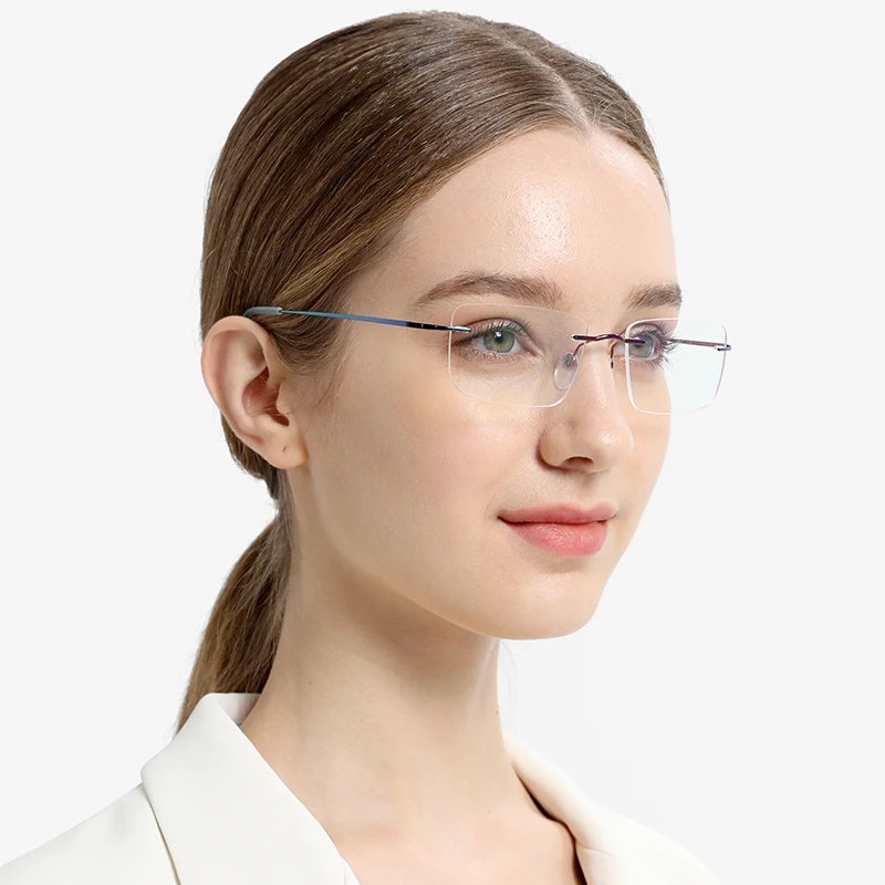 FONEX チタン リムレスメガネ Fonex-男性と女性のためのリムレスチタン眼鏡,フレームレス眼鏡,超軽量